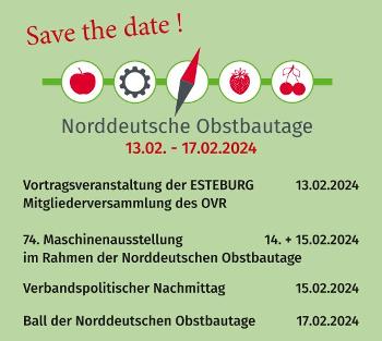 Save the date: Norddeutsche Obstbautage 2024 Save the date: Norddeutsche Obstbautage 2024